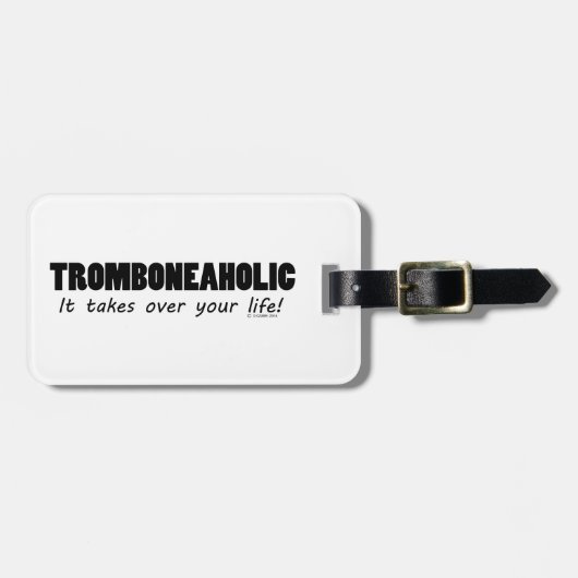 Étiquette À Bagage Vie Trombonéaholique (Devant horizontal)