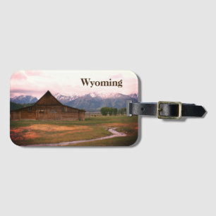 Étiquette À Bagage Vieille étiquette de bagage de grange du Wyoming