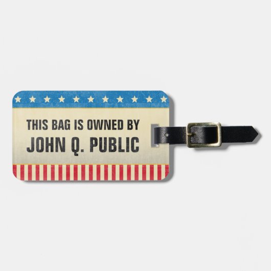 Étiquette À Bagage Vieille Étoiles de l'école et la bande (Devant horizontal)