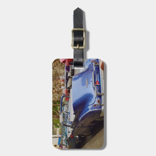 Étiquette À Bagage Vieille voiture fraîche dans le convertible (Devant Vertical)