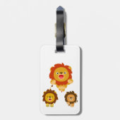 Étiquette À Bagage 'Viens ! ! ' Balise trois mignons Lions de dessin (Dos Vertical)