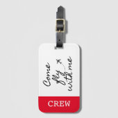 Étiquette À Bagage "Viens voler avec moi" Balise bagage pour l'équipa (Devant Vertical)