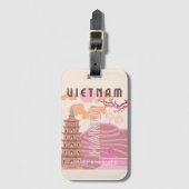 Étiquette À Bagage Vietnam Travel Art, Retro (Devant Vertical)