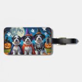 Étiquette À Bagage Vieux bergers anglais Citrouille Halloween Funny (Dos horizontal)