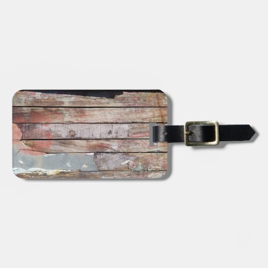 Étiquette À Bagage Vieux bois rustique bateau en bois plank (Devant horizontal)