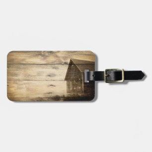 Étiquette À Bagage vieux cabine primitif de ferme de grange de pays
