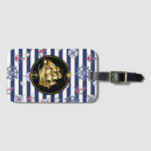 Étiquette À Bagage Vieux navire de salage nautique (Devant Horizontal)