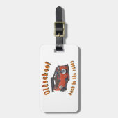 Étiquette À Bagage Vieux, vintage car in red (Devant Vertical)