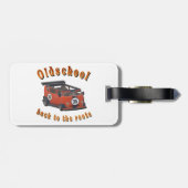 Étiquette À Bagage Vieux, vintage car in red (Dos horizontal)