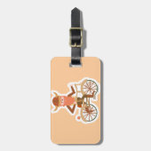 Étiquette À Bagage Viking faisant du vélo (Devant Vertical)