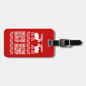Étiquette À Bagage Vilain Sweater QR Code Bonne année! (Devant horizontal)