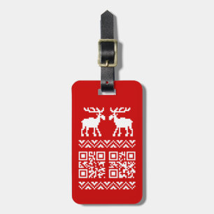 Étiquette À Bagage Vilain Sweater QR Code Bonne année!