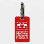 Étiquette À Bagage Vilain Sweater QR Code Bonne année! (Dos Vertical)