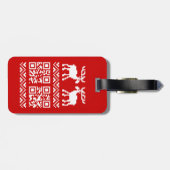 Étiquette À Bagage Vilain Sweater QR Code Bonne année! (Dos horizontal)
