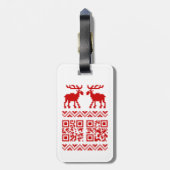 Étiquette À Bagage Vilain Sweater QR Code Bonne année! (Dos Vertical)