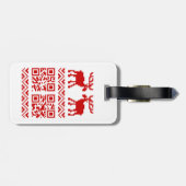 Étiquette À Bagage Vilain Sweater QR Code Bonne année! (Dos horizontal)