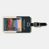 Étiquette À Bagage Ville de Rose | Portland, Oregon (Devant horizontal)