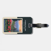 Étiquette À Bagage Ville de Rose | Portland, Oregon (Dos horizontal)