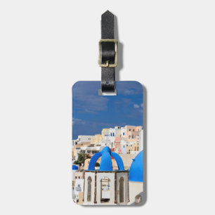 Étiquette À Bagage Ville de Santorin, Grèce