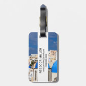 Étiquette À Bagage Ville de Santorin, Grèce (Dos Vertical)