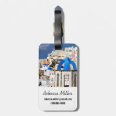 Étiquette À Bagage Ville de Santorin, Grèce (Dos Vertical)
