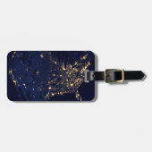 Étiquette À Bagage Ville Des États-Unis La Nuit. (Devant horizontal)