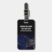 Étiquette À Bagage Ville Des États-Unis La Nuit. (Devant Vertical)