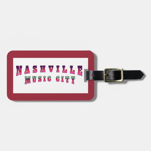 Étiquette À Bagage Ville musicale de Nashville (Devant horizontal)