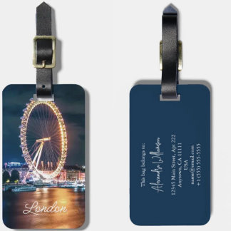 Étiquette À Bagage Ville personnalisée Angleterre Nuit Londres
