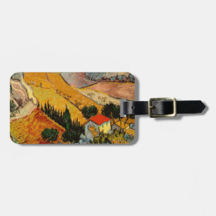 Étiquette À Bagage Vincent van Gogh - Paysage, Maison et Laboureur