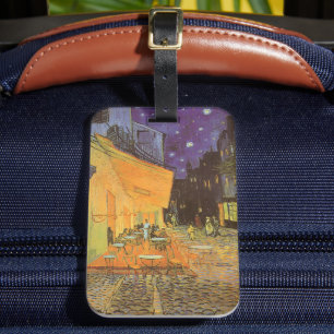 Étiquette À Bagage Vincent van Gogh - Terrasse de café la nuit