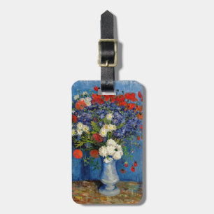 Étiquette À Bagage Vincent van Gogh - Vase avec des Bleuets & Coqueli