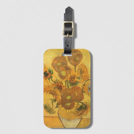 Étiquette À Bagage Vincent van Gogh - Vase avec quinze tournesols (Devant Vertical)
