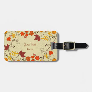 Étiquette À Bagage Vins feuille d'automne avec texte personnalisable