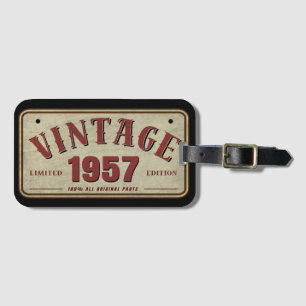 Étiquette À Bagage Vintage 1957 Edition Limitée Toutes les pièces d'o
