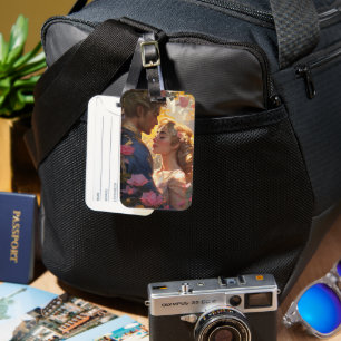 Étiquette À Bagage Vintage Amour Couple Romance Carte Côté Slot