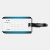 Étiquette À Bagage Vintage blue (Dos horizontal)