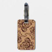 Étiquette À Bagage Vintage (Brown foncé) (Dos Vertical)