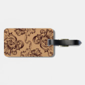 Étiquette À Bagage Vintage (Brown foncé) (Dos horizontal)