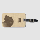 Étiquette À Bagage Vintage Chimpanzee Illustration Personalized (Devant Horizontal)