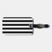 Étiquette À Bagage Vintage Classic rayures noir & blanc (Dos horizontal)