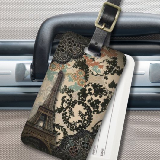 Étiquette À Bagage vintage de paris beiffroi