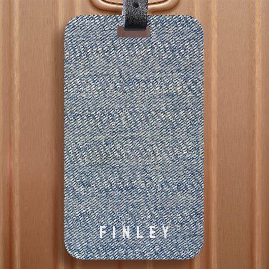 Étiquette À Bagage Vintage Denim Blue Jeans Look