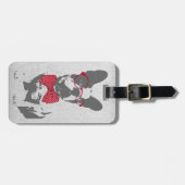 Étiquette À Bagage Vintage Funny French Bulldog (Devant horizontal)