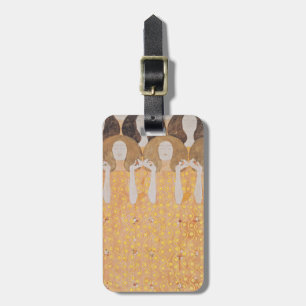 Étiquette À Bagage Vintage Gustav Klimt Art Nouveau Floral Doré