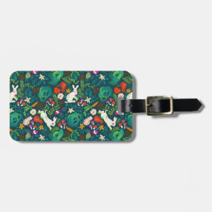 Étiquette À Bagage Vintage Jardin Floral Bunny rustique