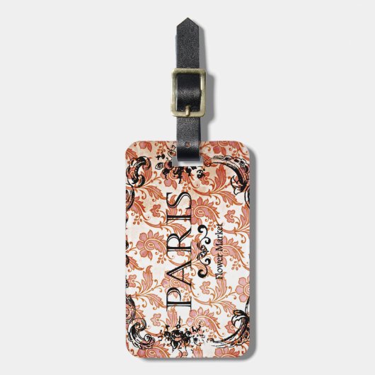 Étiquette À Bagage Vintage Paris (Devant Vertical)