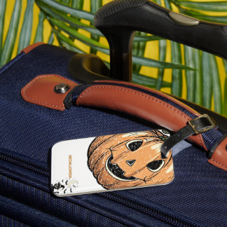 Étiquette À Bagage Vintage Pumpkin Cat “Meowloween” iPhone Case