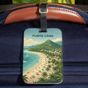 Étiquette À Bagage Vintage Punta Cana République dominicaine Tropical