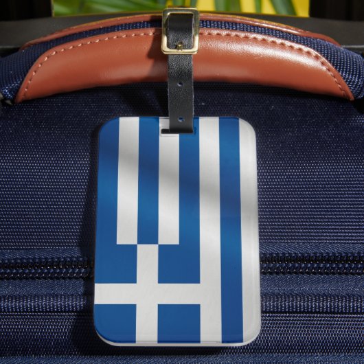 Étiquette À Bagage Vintage retro Flag of Greece (Insitu Rectoal 2)